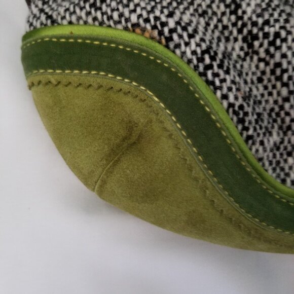 Authentic Coach RARE Limited Edition Vintage Tweed Suede Python Fur Hobo Purse - Picture 7 of 8